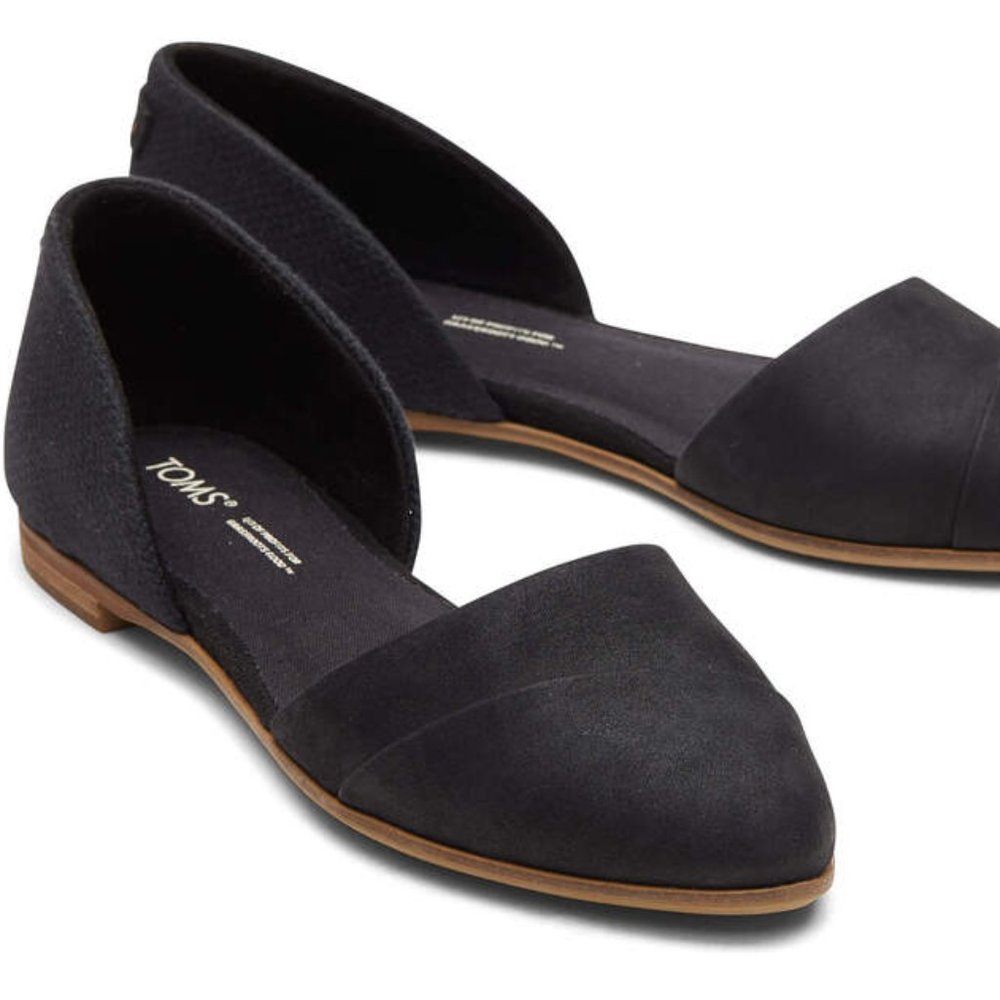Toms | Jutti D'Orsay Flat (black leather flat)